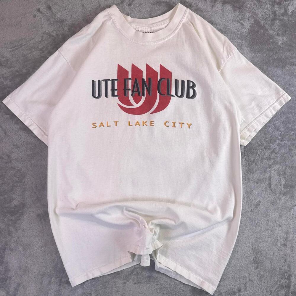 Vintage Ute Fan Club Salt Lake City Graphic T Shirt White Large